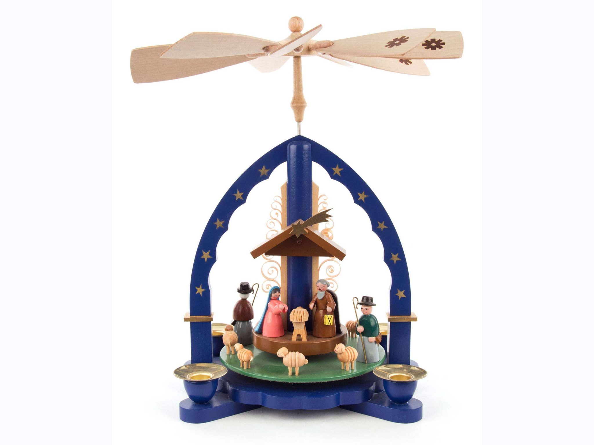 Pyramid Nativity Blue Candle Shop