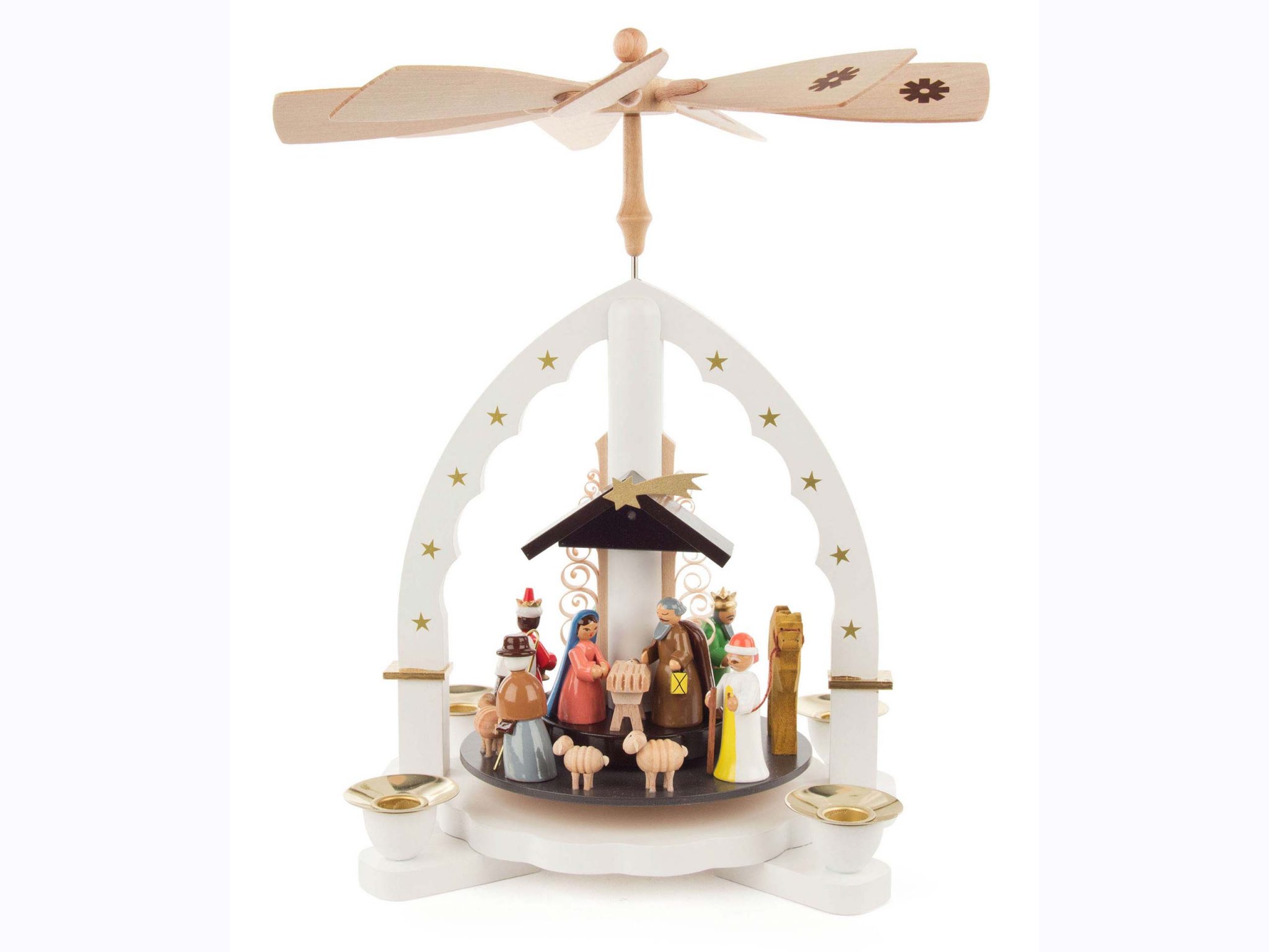 Pyramid Nativity White Candle Shop